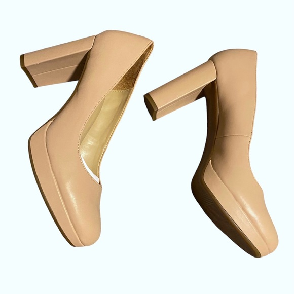 ✨SOLD✨Naturalizer Women’s Berlin Chunky High Heel Platform Pump, Nude/Beige, 10W - Picture 4 of 9